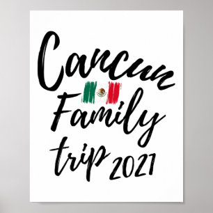 Cancun Family Trip Mexico Vacation Design Poster