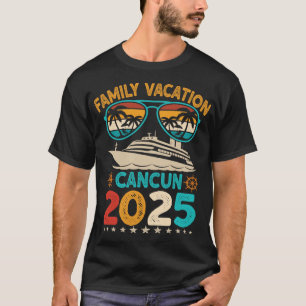 Cancun Family Vacation 2025 Sunglasses Retro Beach T-Shirt