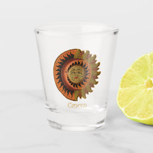 Cancun Mayan Moon and Sun Clock Shot Glass