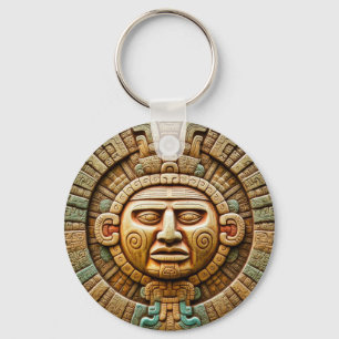 Cancun Mayan Sun God Mexico Travel Key Ring