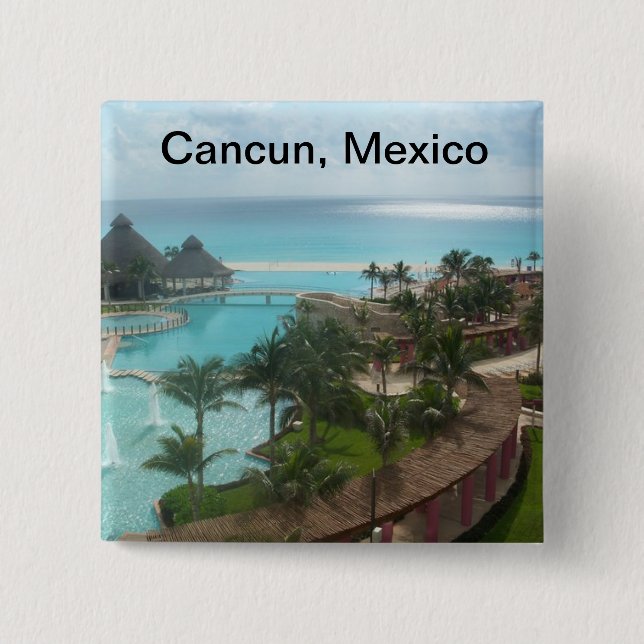Cancun Mexico 15 Cm Square Badge (Front)