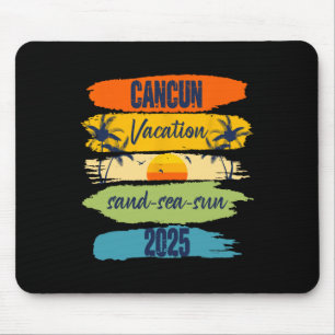 Cancun Mexico 2025 Summer Vacation Matching Family Mouse Pad