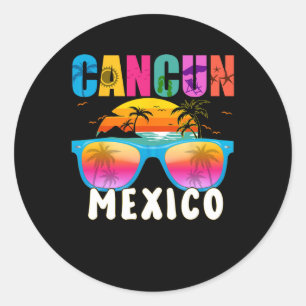Cancun Mexico 2025 Vacation Beach Matching Family Classic Round Sticker