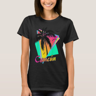 Cancun Mexico 80s Tropical Summer Beach Palm Tree T-Shirt