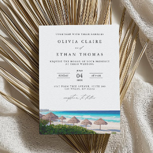 Cancun Mexico Beach Destination Wedding Invitation