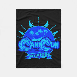 Cancun Mexico Beach Palm Tree Party Destination Gi Fleece Blanket