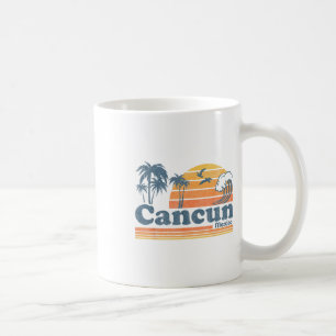 Cancun Mexico Beach Summer Vacation Sun Vintage 70 Coffee Mug