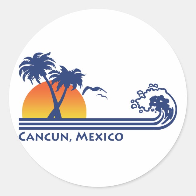 Cancun Mexico Classic Round Sticker (Front)