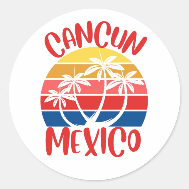 Cancun, Mexico Classic Round Sticker (Front)