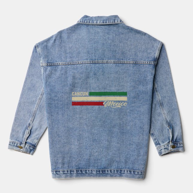 Cancun Mexico Denim Jacket (Back)