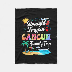 Cancun Mexico Family Vacation 2025 Straight Trippi Fleece Blanket