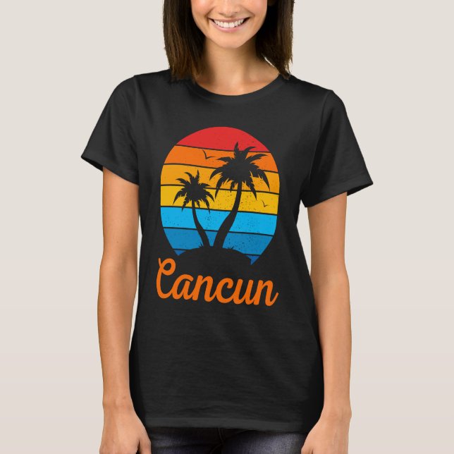 Cancun Mexico Family Vacation Beach Tropical T-Shirt (Front)
