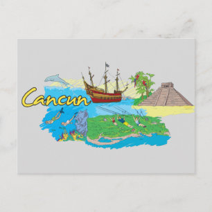 Cancun, Mexico Famous City Postcard