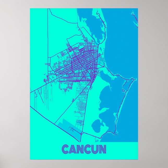 Cancun - Mexico Galaxy City Map Poster (Front)
