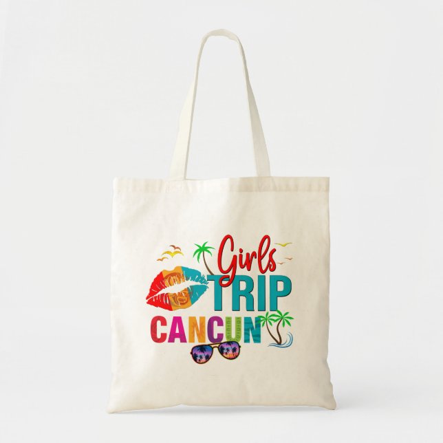 Cancun Mexico Girls Trip Colourful Vacations Group Tote Bag (Front)