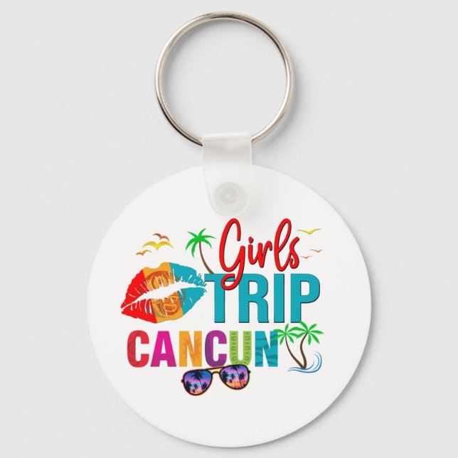 Cancun Mexico Girls Trip Colourful Vacations  Key Ring (Front)