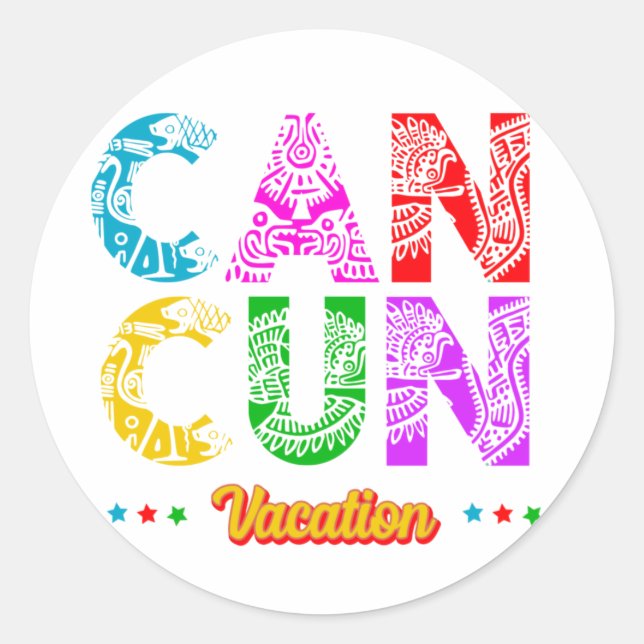 Cancun Mexico Group Vacation Adventure  Classic Round Sticker (Front)