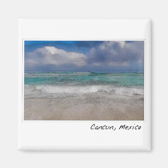 Cancun Mexico Ocean Beach Magnet (Front)