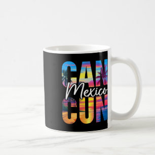 Cancun Mexico Palm Tree Sunset Beach Summer Vacati Coffee Mug