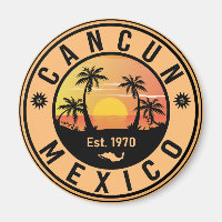 Cancun Mexico Palm Tree Vintage Travel Souvenir