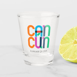 Cancun Mexico Pop Art Personalised Shot Glass