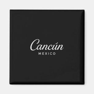 Cancun Mexico Retro Vacation Sunset Pyramid Trip R Magnet