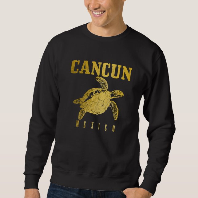 Cancun Mexico Sea Turtle Beach Scuba Diving Diver  Sweatshirt (Front)