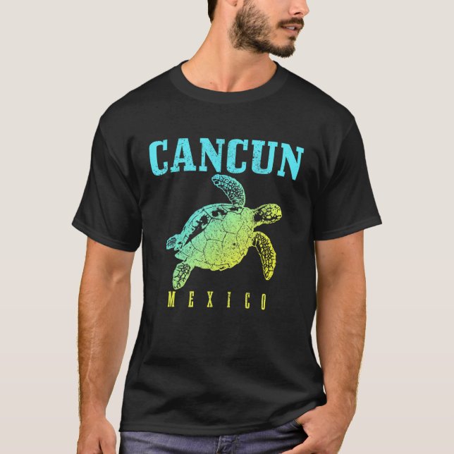 Cancun Mexico Sea Turtle Beach Scuba Diving Diver  T-Shirt (Front)