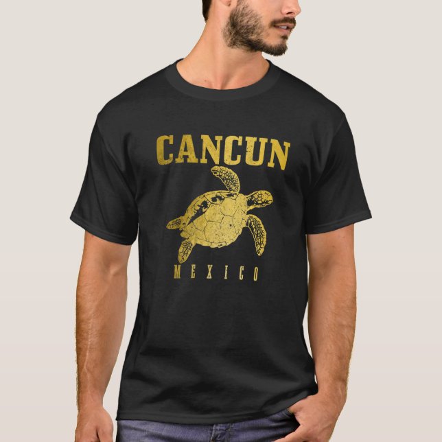 Cancun Mexico Sea Turtle Beach Scuba Diving Diver  T-Shirt (Front)