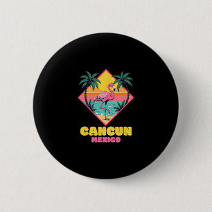 Cancun Mexico Souvenir Flamingo Family Matching Ca 6 Cm Round Badge