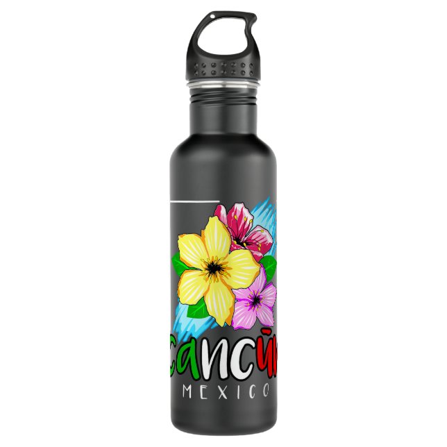 Cancun Mexico Souvenir Gift Spring Break Summer Va 710 Ml Water Bottle (Front)