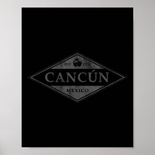 Cancun Mexico Souvenir Retro Beach Vintage Womens Poster