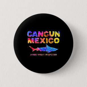 Cancun Mexico T Shirt Shark Fishing Tee 6 Cm Round Badge