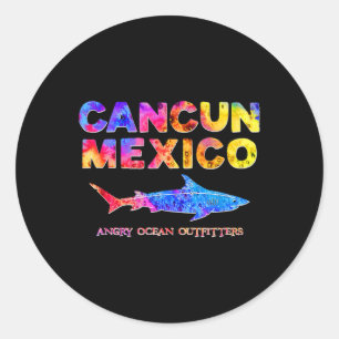 Cancun Mexico T Shirt Shark Fishing Tee Classic Round Sticker