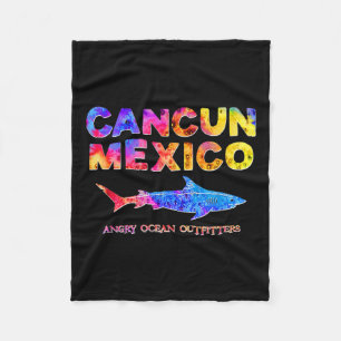 Cancun Mexico T Shirt Shark Fishing Tee  Fleece Blanket