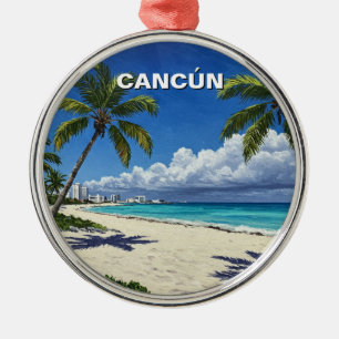 Cancun Mexico Travel Beach Metal Ornament