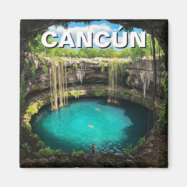 Cancun Mexico Travel Cenote Magnet (Front)