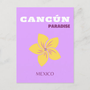 Cancun, Mexico, Tropical Art, Preppy, Travel Art Holiday Postcard