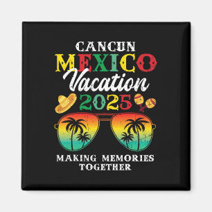 Cancun Mexico Vacation 2025 Trip Beach Matching Fa Magnet