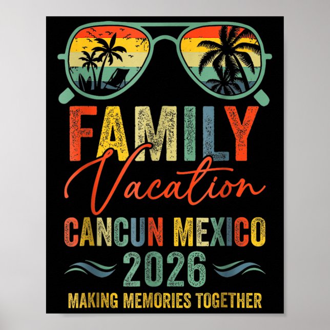 Cancun Mexico Vacation 2026 Matching Family Group  Poster (Front)