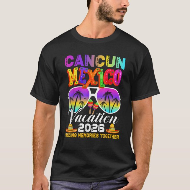 Cancun Mexico Vacation Beach 2026 Trip Group Squad T-Shirt (Front)