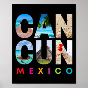 Cancun Mexico Vacation Beach Matching Family Group Poster