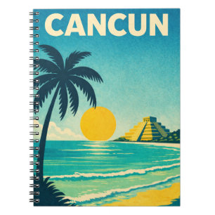 Cancun Mexico Vintage Travel Notebook
