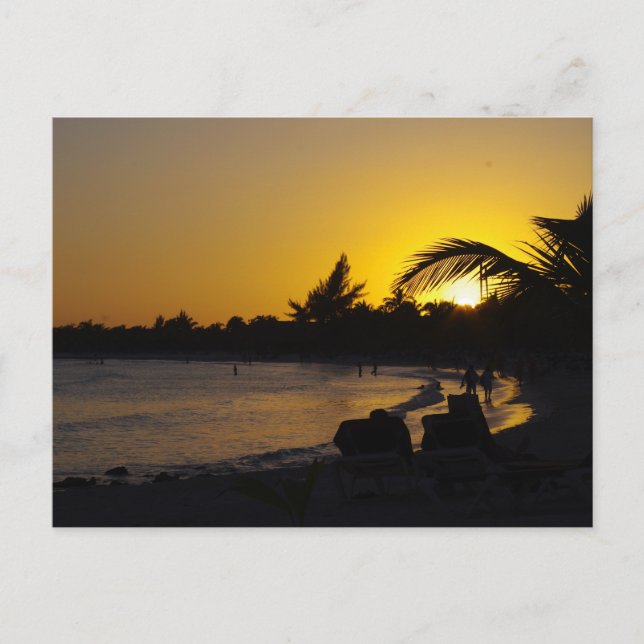 CANCUN Ocean Sunset Travel Postcard (Front)
