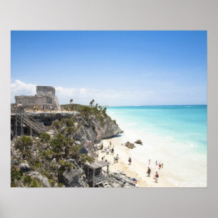 Cancun, Quintana Roo, Mexico - Ruins on a hill Poster