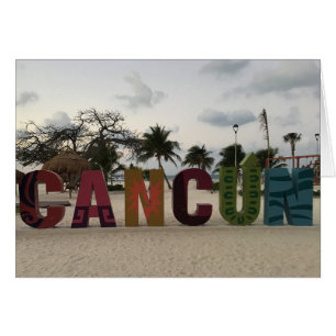 Cancun Sign – Playa Delfines, Mexico Card