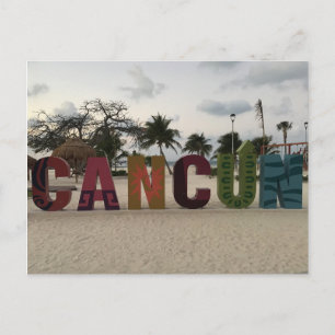 Cancun Sign – Playa Delfines, Mexico Postcard