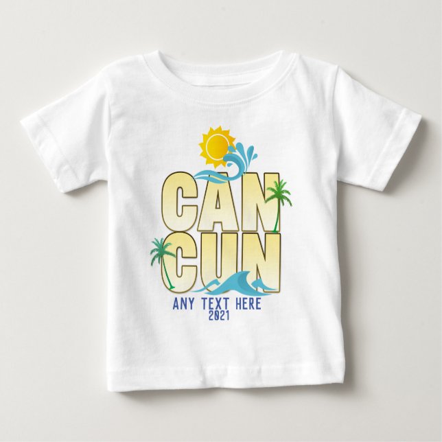 Cancun Summer Vacation Beach Palm Trees Custom T-S Baby T-Shirt (Front)
