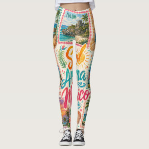Cancun Sun Sand Mexico Beautiful Beaches Tropical Leggings