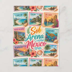 Cancun Sun Sand Mexico Beautiful Beaches Tropical Postcard